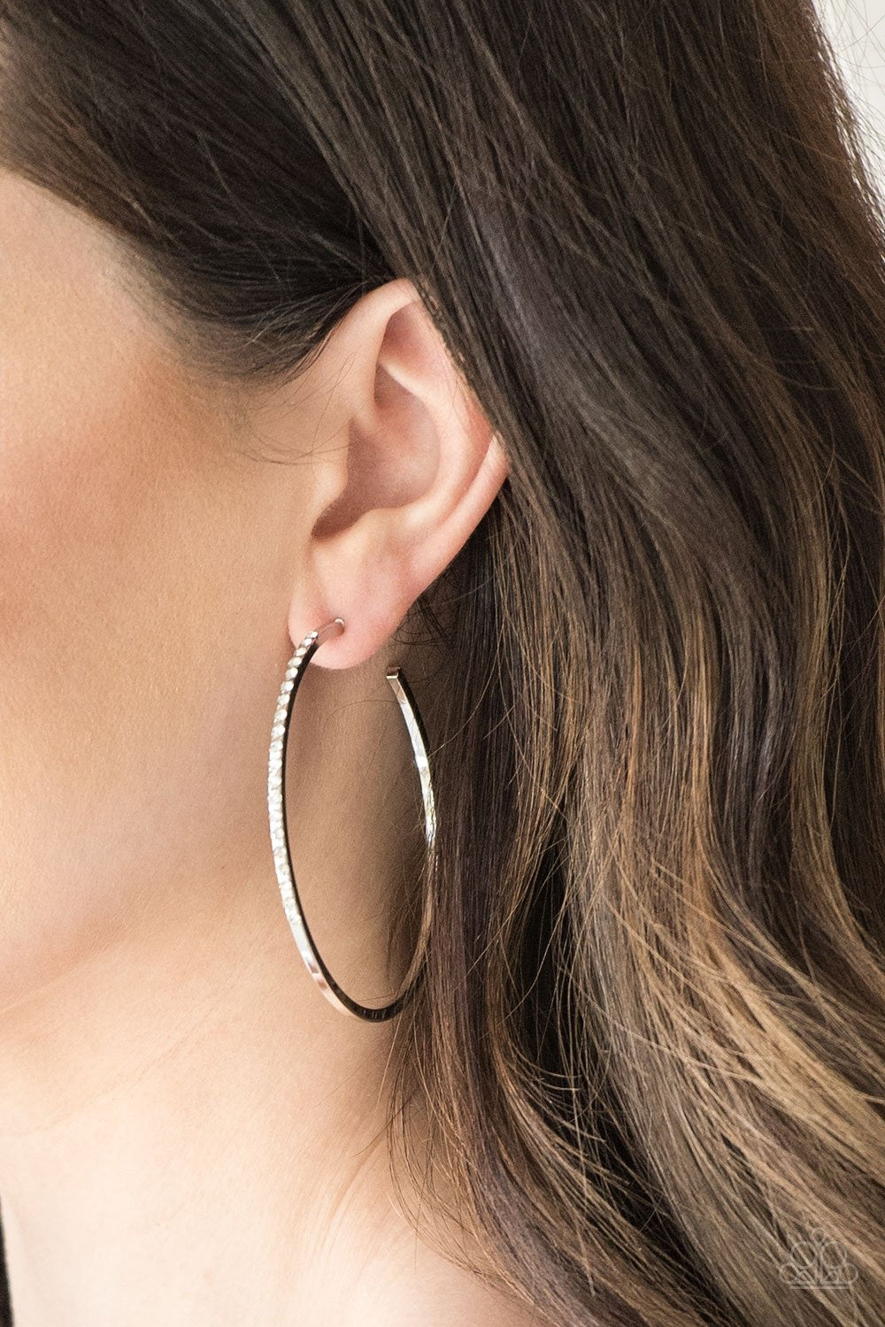 Make The FIERCE Move - White Earring - Paparazzi Accessories