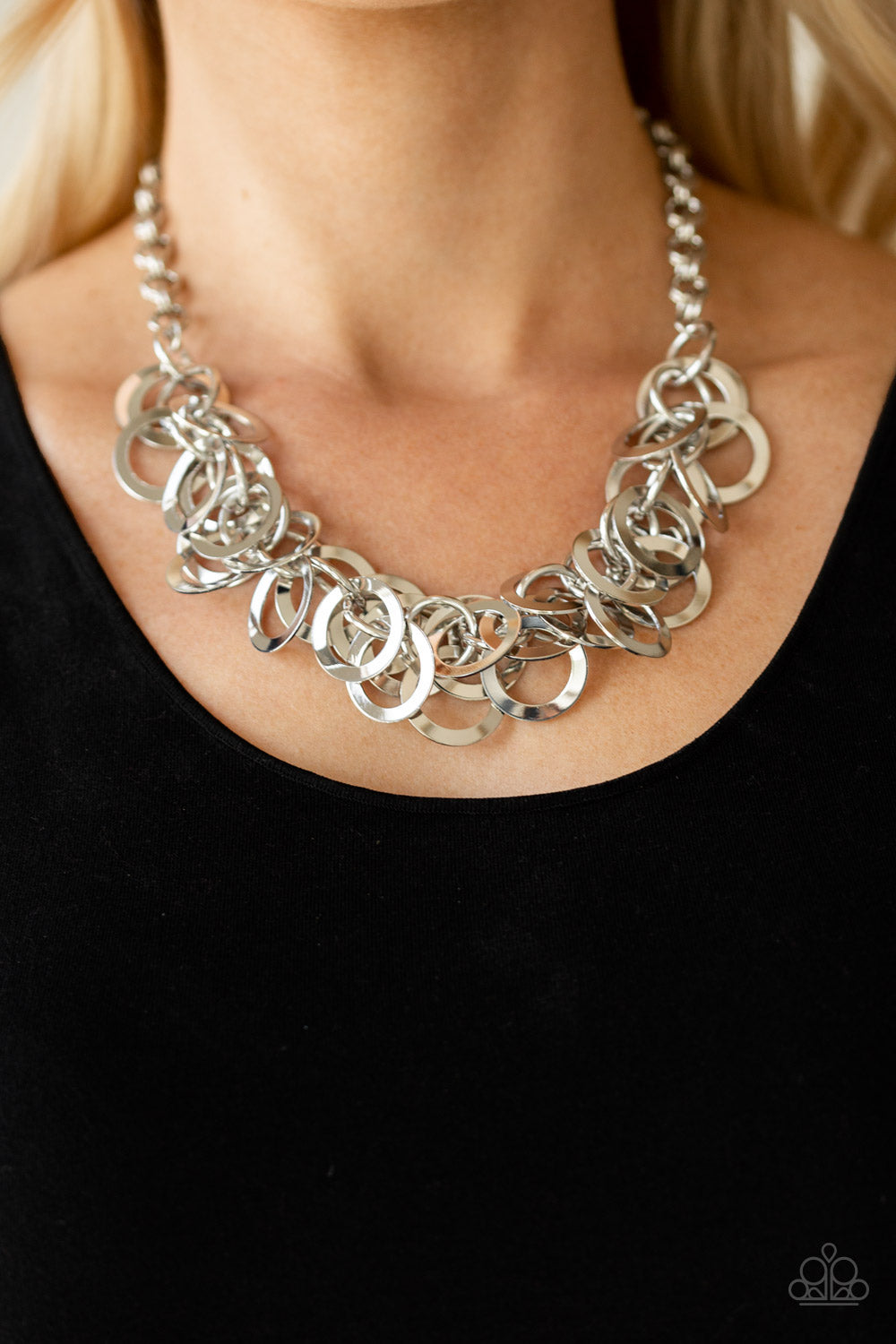Paparazzi Accessories - Ringing In The Bling - Silver Necklace