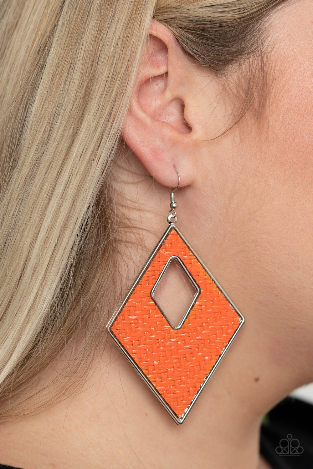 Paparazzi Accessories - Woven Wanderer - Orange Earrings