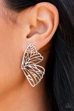 Paparazzi Accessories - Butterfly Frills - Silver Earrings