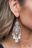 Paparazzi Accessories - Queen Of All Things Sparkly - White Earrings - 2021 Empower Me Pink Exclusive