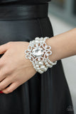 Paparazzi Accessories - Rule The Room - White Bracelet - 2021 Empower Me Pink Exclusive