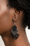 Paparazzi Accessories - Jurassic Juxtaposition - Black Earrings