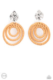 Paparazzi Accessories - Whimsically Wicker - Brown Clip On Earring