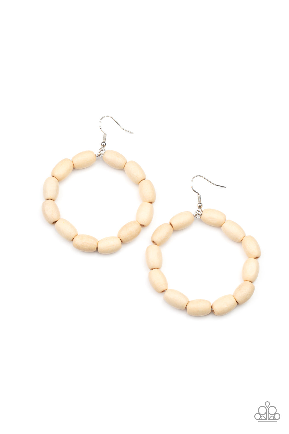 Paparazzi Accessories - Living The WOOD Life - White Earring