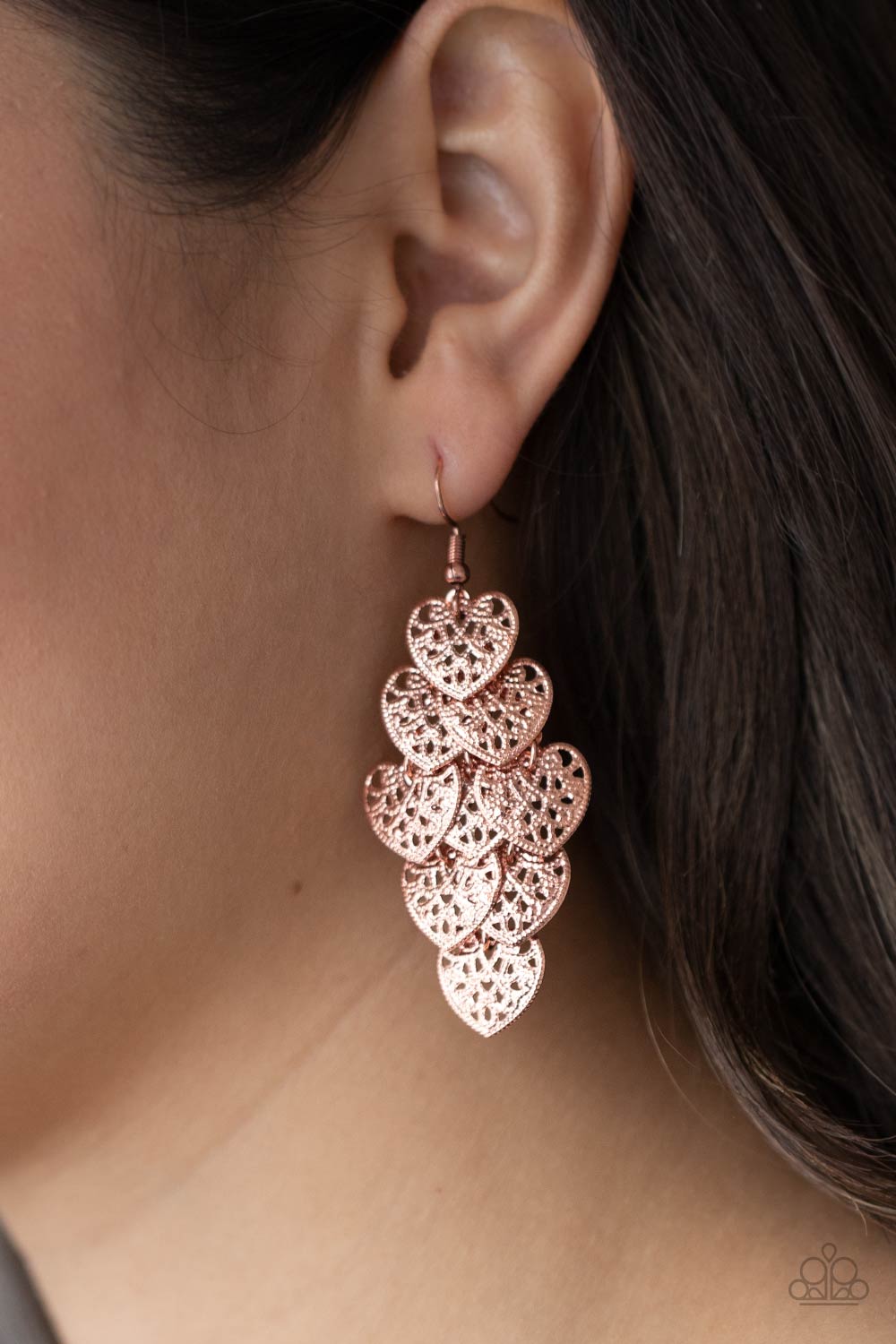 Paparazzi Accessories - Shimmery Soulmates - Copper Earrings