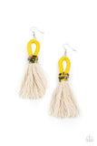 Paparazzi Accessories - The Dustup - Yellow Earring