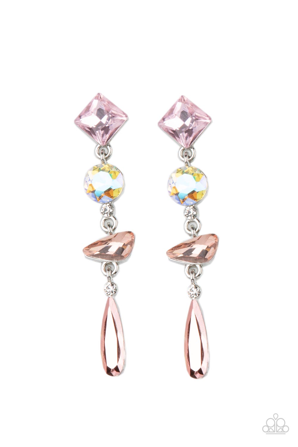 Paparazzi Accessories - Rock Candy Elegance - Pink Earrings