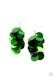 Now You SEQUIN It - Green Earring - Paparazzi Accessories