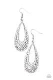 Big Time Spender Earring - White - Paparazzi Accessories